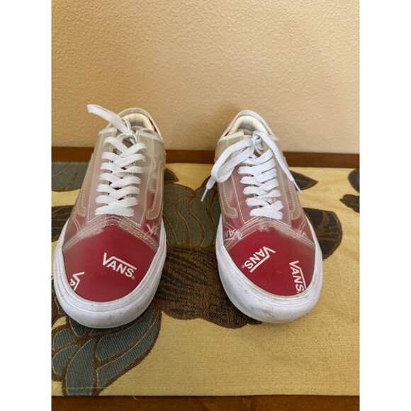 Vans  Comfy Cush Slip Skool Clear Red Checkerboard Sneakers Size 8 Mens - Picture 1 of 9